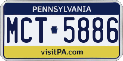 PA license plate MCT5886
