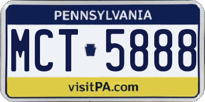 PA license plate MCT5888