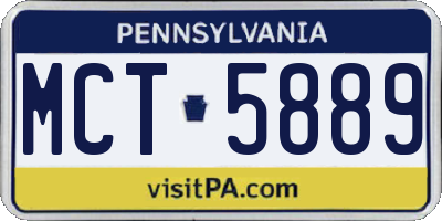 PA license plate MCT5889