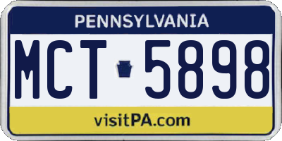 PA license plate MCT5898