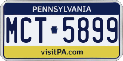 PA license plate MCT5899