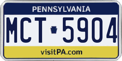 PA license plate MCT5904