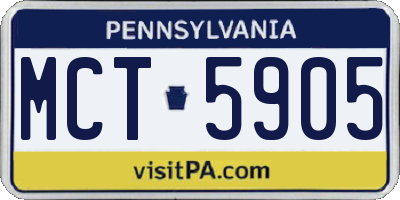PA license plate MCT5905