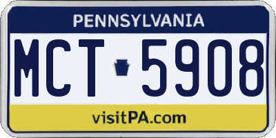 PA license plate MCT5908