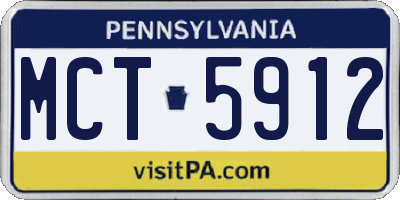 PA license plate MCT5912
