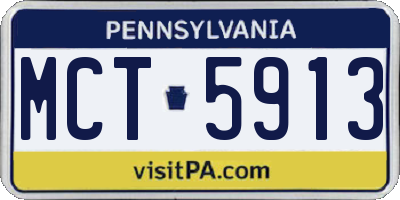PA license plate MCT5913