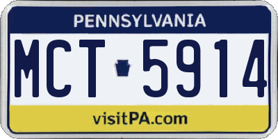 PA license plate MCT5914