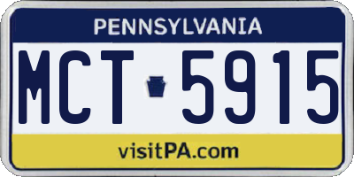 PA license plate MCT5915