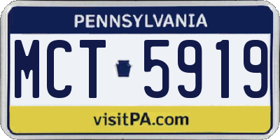 PA license plate MCT5919