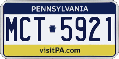 PA license plate MCT5921
