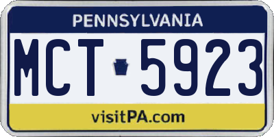 PA license plate MCT5923
