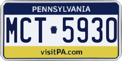 PA license plate MCT5930