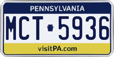 PA license plate MCT5936