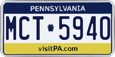 PA license plate MCT5940