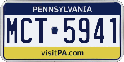 PA license plate MCT5941