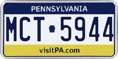 PA license plate MCT5944