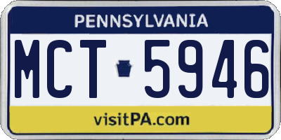 PA license plate MCT5946