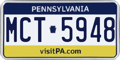 PA license plate MCT5948