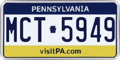 PA license plate MCT5949