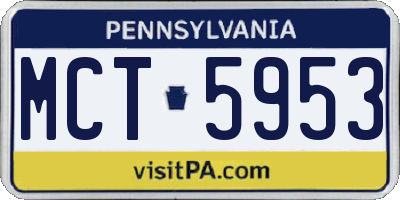 PA license plate MCT5953