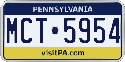 PA license plate MCT5954