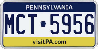 PA license plate MCT5956