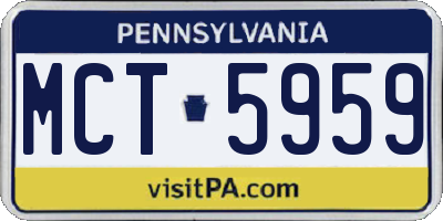 PA license plate MCT5959