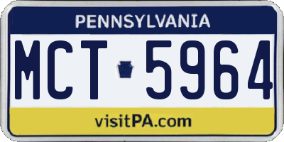 PA license plate MCT5964