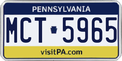 PA license plate MCT5965