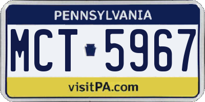 PA license plate MCT5967