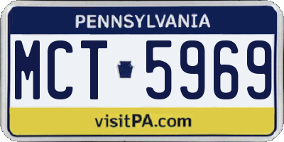 PA license plate MCT5969