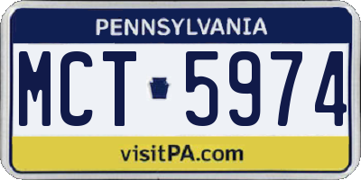 PA license plate MCT5974