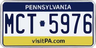PA license plate MCT5976