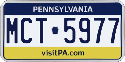 PA license plate MCT5977