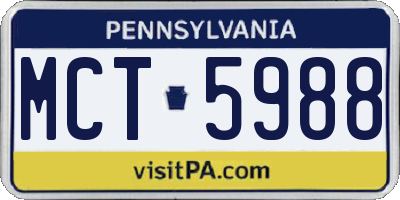 PA license plate MCT5988