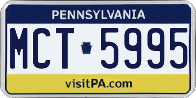 PA license plate MCT5995