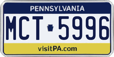PA license plate MCT5996