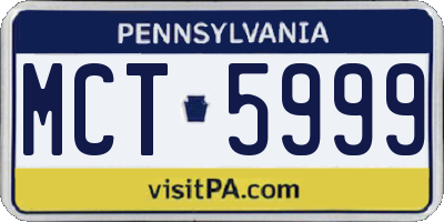 PA license plate MCT5999