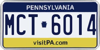 PA license plate MCT6014