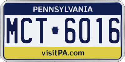 PA license plate MCT6016
