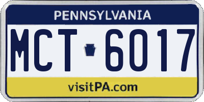 PA license plate MCT6017