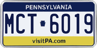 PA license plate MCT6019