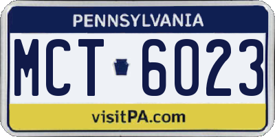 PA license plate MCT6023