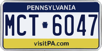 PA license plate MCT6047