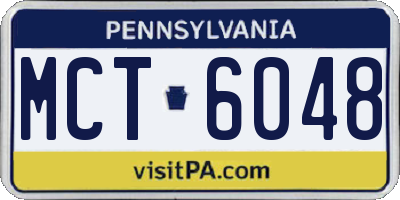 PA license plate MCT6048