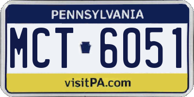 PA license plate MCT6051