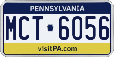 PA license plate MCT6056