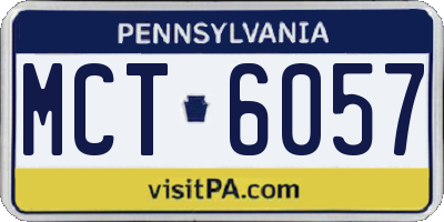 PA license plate MCT6057
