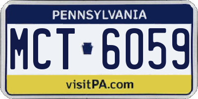 PA license plate MCT6059