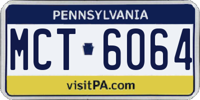 PA license plate MCT6064